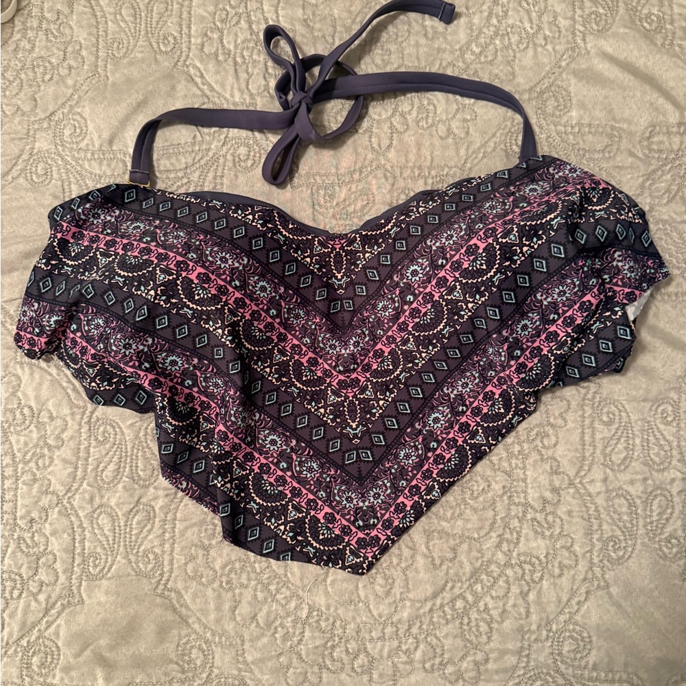 Xhilaration blue and Pink Bikini Top